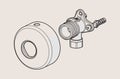 Oras 204021Z Pinta-asennuskulma 3/4" x 1/2" x 12 mm &ndash; kromattu liitoskulma pinta-asenteisille vesikalusteille