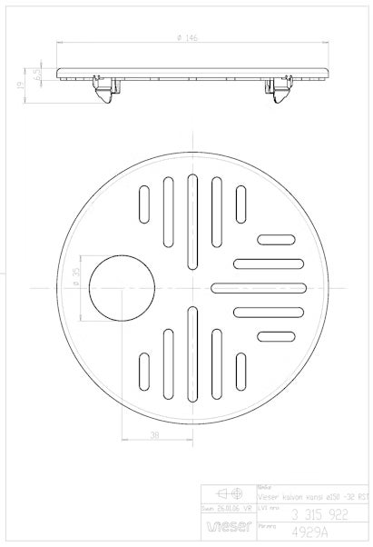 LATTIAKAIVON KANSI VIESER 150 RST PY&Ouml;RE&Auml; 32mm PUTKIL&Auml;HT&Ouml;