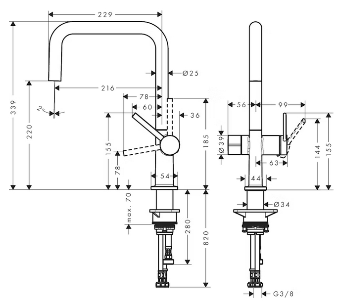 KEITTI&Ouml;HANA HANSGROHE 72807670 TALISM54 220U PKV MUS
